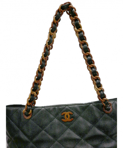 CHANEL（シャネル）CHANEL (シャネル) ウッドチェーントートバッグ ブラックの古着・服飾アイテム