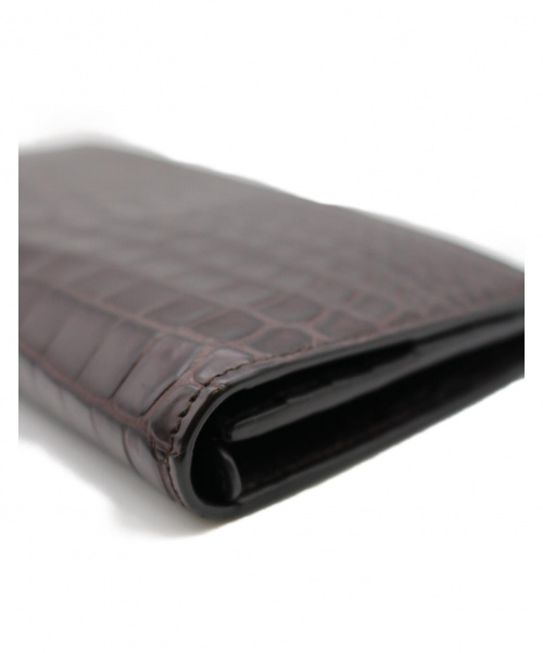 BOTTEGA VENETA（ボッテガベネタ）BOTTEGA VENETA (ボッテガベネタ) コンチネンタルウォレット ブラウン 未使用品 クロコダイルの古着・服飾アイテム