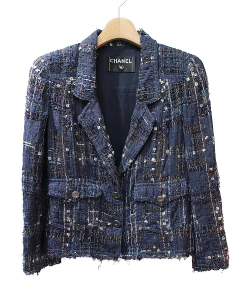 CHANEL（シャネル）CHANEL (シャネル) パッチワークジャケット ネイビー サイズ:表記無しの古着・服飾アイテム