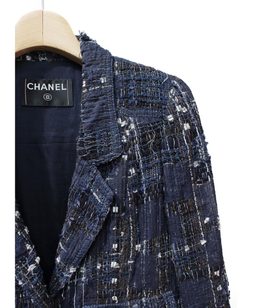 CHANEL（シャネル）CHANEL (シャネル) パッチワークジャケット ネイビー サイズ:表記無しの古着・服飾アイテム
