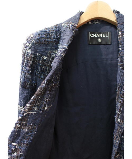 CHANEL（シャネル）CHANEL (シャネル) パッチワークジャケット ネイビー サイズ:表記無しの古着・服飾アイテム