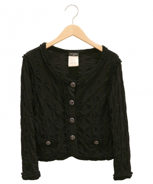 CHANEL（シャネル）CHANEL (シャネル) ココマークボタンカーディガン ブラック サイズ:36の古着・服飾アイテム
