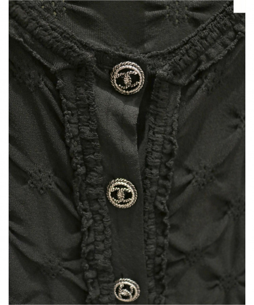CHANEL（シャネル）CHANEL (シャネル) ココマークボタンカーディガン ブラック サイズ:36の古着・服飾アイテム