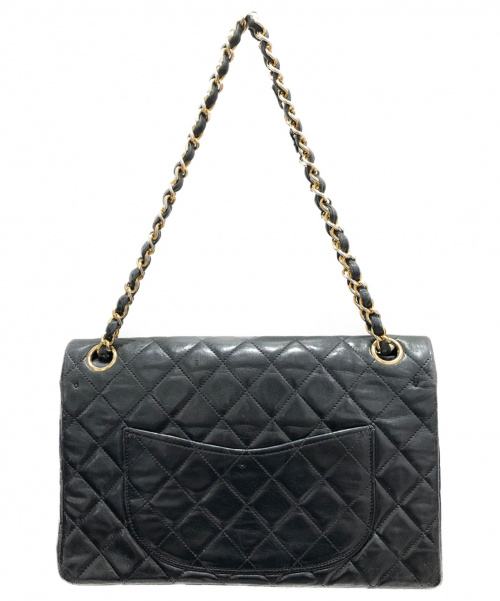 CHANEL（シャネル）CHANEL (シャネル) ダブルチェーンショルダーバッグ ブラック サイズ:25 マトラッセの古着・服飾アイテム