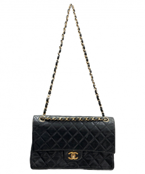 CHANEL（シャネル）CHANEL (シャネル) ダブルチェーンショルダーバッグ ブラック サイズ:25 マトラッセの古着・服飾アイテム