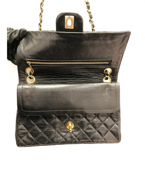 CHANEL（シャネル）CHANEL (シャネル) ダブルチェーンショルダーバッグ ブラック サイズ:25 マトラッセの古着・服飾アイテム