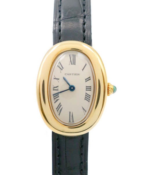 Cartier（カルティエ）Cartier (カルティエ) リストウォッチ ホワイト サイズ:SM ベニュワールSM クォーツ 動作確認済み 非純正クロコダイルベルト交換済み 尾錠純正 No86660の古着・服飾アイテム