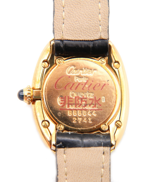 Cartier（カルティエ）Cartier (カルティエ) リストウォッチ ホワイト サイズ:SM ベニュワールSM クォーツ 動作確認済み 非純正クロコダイルベルト交換済み 尾錠純正 No86660の古着・服飾アイテム