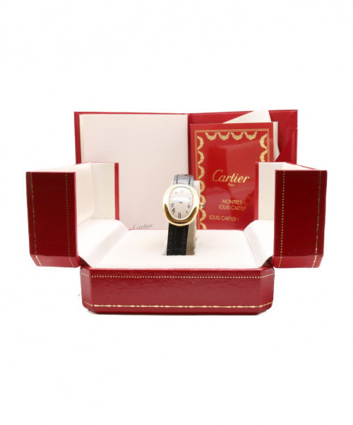 Cartier（カルティエ）Cartier (カルティエ) リストウォッチ ホワイト サイズ:SM ベニュワールSM クォーツ 動作確認済み 非純正クロコダイルベルト交換済み 尾錠純正 No86660の古着・服飾アイテム
