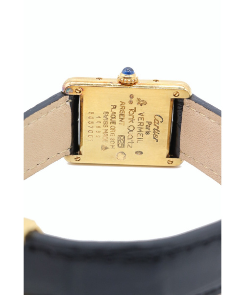 Cartier（カルティエ）Cartier (カルティエ) マストタンクS ブラックローマンゴールドインデックス サイズ:S ヴェルメイユの古着・服飾アイテム