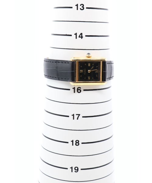 Cartier（カルティエ）Cartier (カルティエ) マストタンクS ブラックローマンゴールドインデックス サイズ:S ヴェルメイユの古着・服飾アイテム