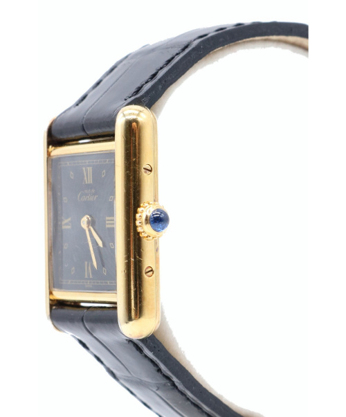 Cartier（カルティエ）Cartier (カルティエ) マストタンクS ブラックローマンゴールドインデックス サイズ:S ヴェルメイユの古着・服飾アイテム