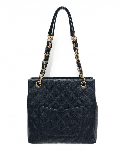 CHANEL（シャネル）CHANEL (シャネル) ココマークチェーントートバッグ ブラック サイズ:- キャビアスキンの古着・服飾アイテム