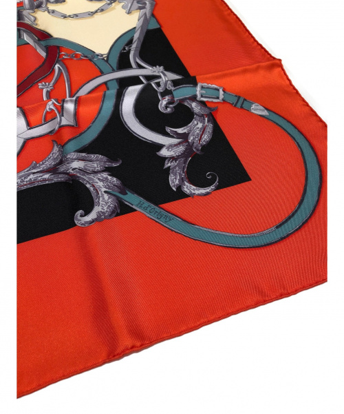 HERMES（エルメス）HERMES (エルメス) カレ90 オレンジ サイズ:90 LINSTRUCTION DUROY(帝王学)の古着・服飾アイテム
