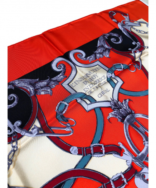 HERMES（エルメス）HERMES (エルメス) カレ90 オレンジ サイズ:90 LINSTRUCTION DUROY(帝王学)の古着・服飾アイテム