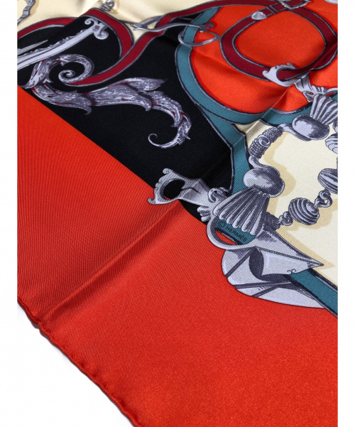 HERMES（エルメス）HERMES (エルメス) カレ90 オレンジ サイズ:90 LINSTRUCTION DUROY(帝王学)の古着・服飾アイテム