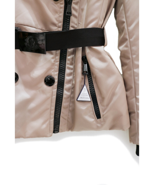 MONCLER（モンクレール）MONCLER (モンクレール) ファーダウンコート ベージュ×ブラック サイズ:XSの古着・服飾アイテム