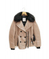 中古・古着 MONCLER (モンクレール) ファーダウンコート ベージュ×ブラック サイズ:XS：59800円
