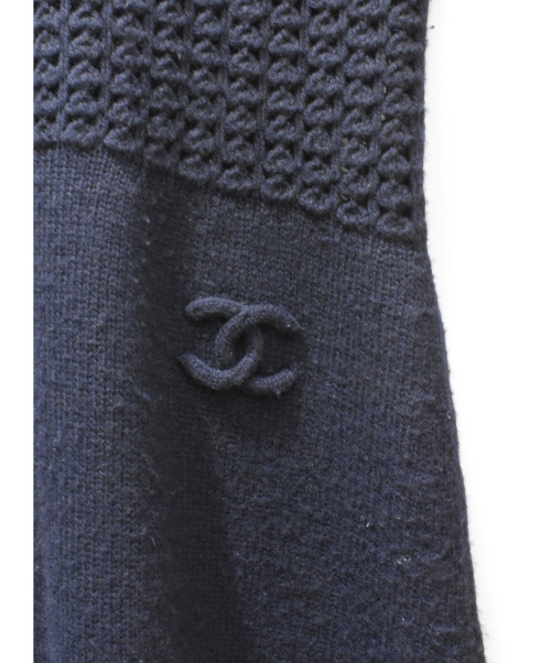 CHANEL（シャネル）CHANEL (シャネル) ココマークニットワンピース ネイビー サイズ:40の古着・服飾アイテム