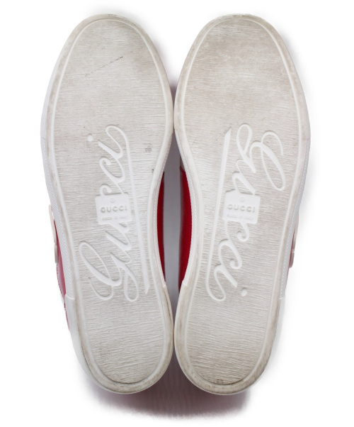 GUCCI（グッチ）GUCCI (グッチ) エナメル切替スニーカー ピンク サイズ:36 363729 エナメル×キャンバスの古着・服飾アイテム