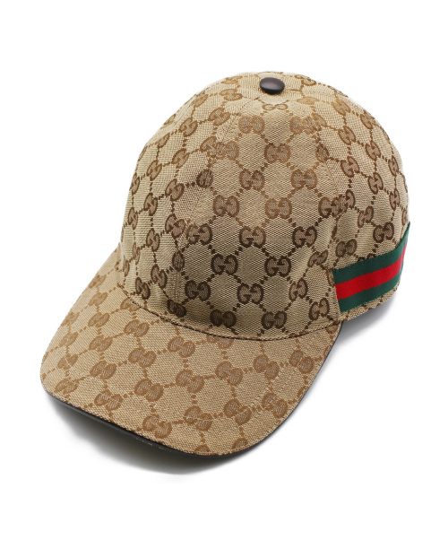 GUCCI（グッチ）GUCCI (グッチ) GG柄ベースボールキャップ ベージュ サイズ:XL/60の古着・服飾アイテム