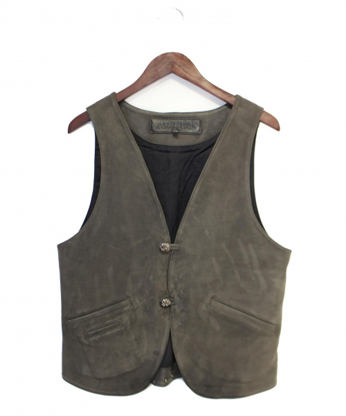 CHROME HEARTS（クロムハーツ）CHROME HEARTS (クロムハーツ) クロスボールスエードベスト サイズ:Lの古着・服飾アイテム
