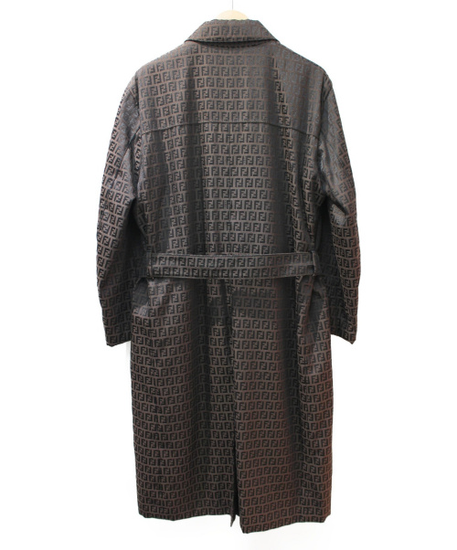 FENDI（フェンディ）FENDI (フェンディ) ズッカ柄/比翼コート ブラウン サイズ:42 ズッキーノ柄の古着・服飾アイテム