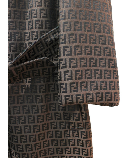 FENDI（フェンディ）FENDI (フェンディ) ズッカ柄/比翼コート ブラウン サイズ:42 ズッキーノ柄の古着・服飾アイテム