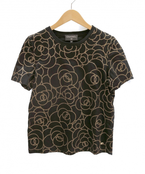 CHANEL（シャネル）CHANEL (シャネル) カメリアTシャツ ブラック サイズ:34 2018AWの古着・服飾アイテム