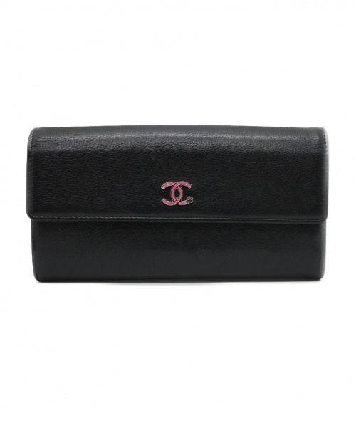 CHANEL（シャネル）CHANEL (シャネル) 2018AW/ラッキークローバー長財布 ブラック サイズ:-  A84203 ゴートスキンの古着・服飾アイテム