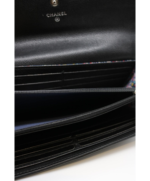 CHANEL（シャネル）CHANEL (シャネル) 2018AW/ラッキークローバー長財布 ブラック サイズ:-  A84203 ゴートスキンの古着・服飾アイテム