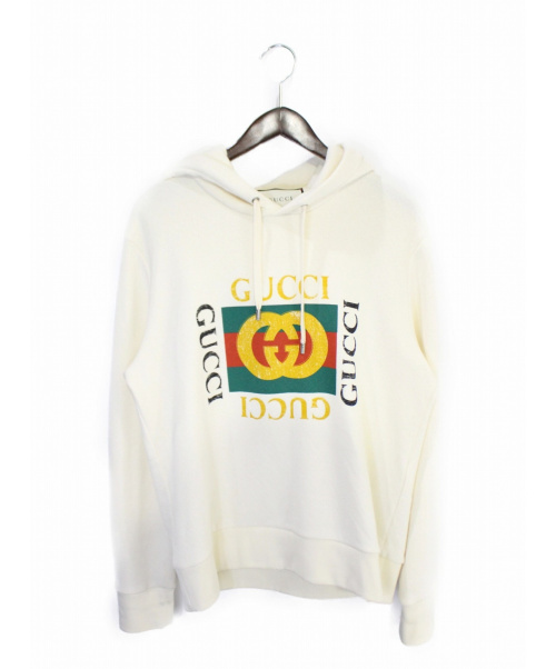 GUCCI（グッチ）GUCCI (グッチ) プルオーバーパーカー アイボリー サイズ:XSの古着・服飾アイテム