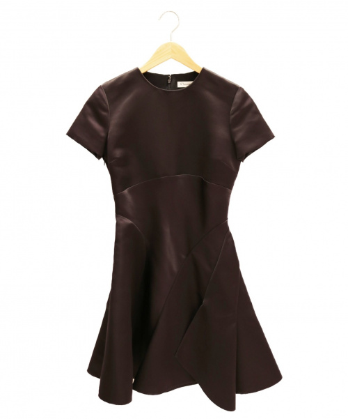 Christian Dior（クリスチャン ディオール）Christian Dior (クリスチャン ディオール) フレアワンピース ネイビー サイズ:34 シルク100％の古着・服飾アイテム