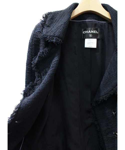 CHANEL（シャネル）CHANEL (シャネル) ダブルツイードジャケット ネイビー サイズ:36の古着・服飾アイテム