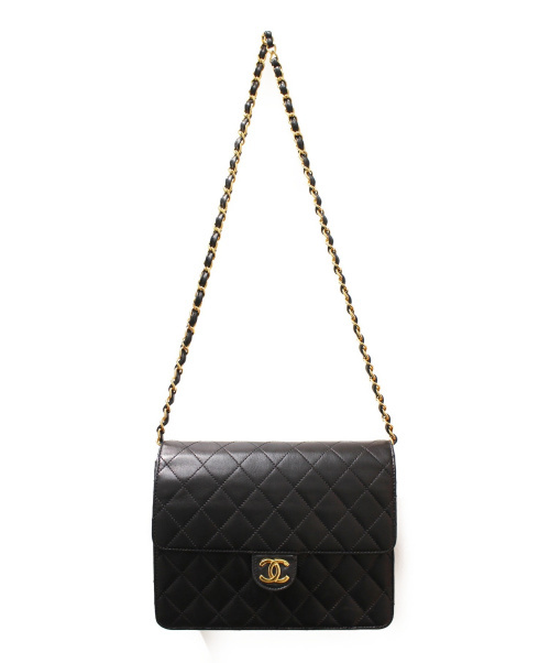 CHANEL（シャネル）CHANEL (シャネル) チェーンショルダーバッグ/マトラッセ ブラック 5044083の古着・服飾アイテム