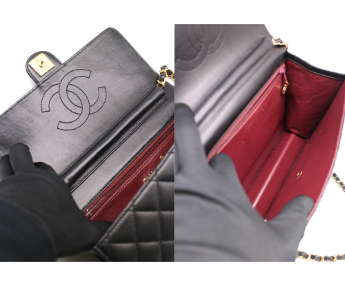 CHANEL（シャネル）CHANEL (シャネル) チェーンショルダーバッグ/マトラッセ ブラック 5044083の古着・服飾アイテム