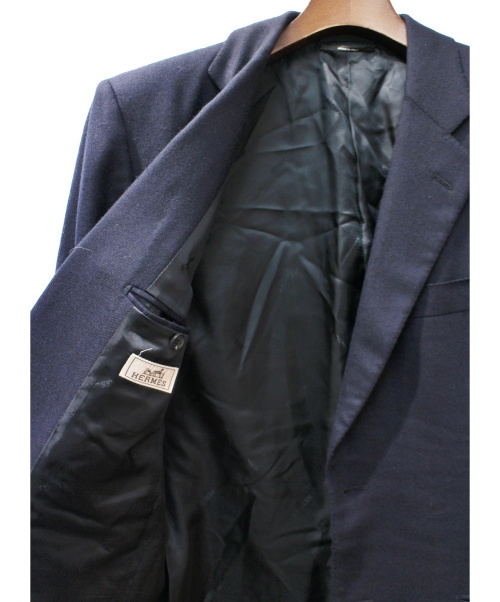 HERMES（エルメス）HERMES (エルメス) カシミヤテーラードジャケット ネイビー サイズ:48の古着・服飾アイテム
