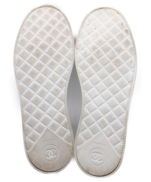 CHANEL（シャネル）CHANEL (シャネル) レースアップシューズ ホワイト×ブラック サイズ:38 1/2D G32357 レザーの古着・服飾アイテム
