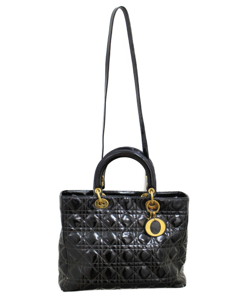 Christian Dior（クリスチャン ディオール）Christian Dior (クリスチャンディオール) レディディオール カナージュ ブラック サイズ:-の古着・服飾アイテム