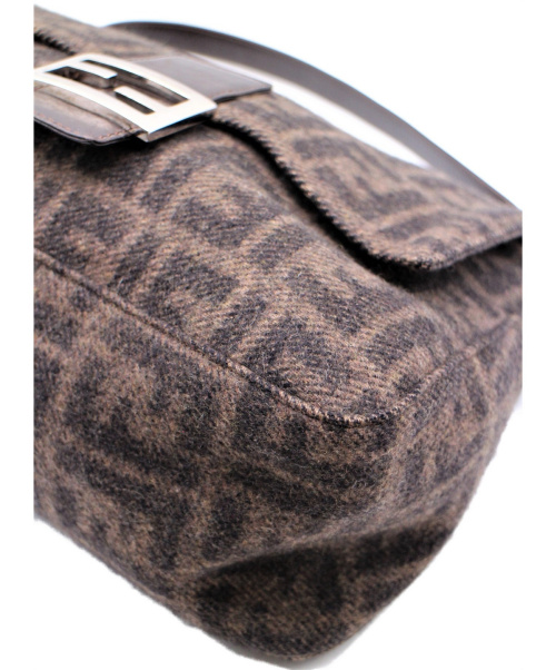 FENDI（フェンディ）FENDI (フェンディ) マンマバゲット ブラウン サイズ:- ズッカ マンマバッグ ウール ■の古着・服飾アイテム