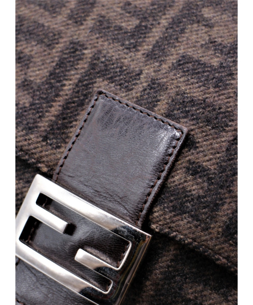 FENDI（フェンディ）FENDI (フェンディ) マンマバゲット ブラウン サイズ:- ズッカ マンマバッグ ウール ■の古着・服飾アイテム