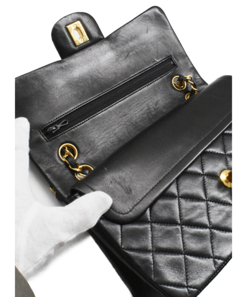 CHANEL（シャネル）CHANEL (シャネル) Wフラップチェーンショルダーバッグ ブラック サイズ:- ダブルフラップ 1204253の古着・服飾アイテム