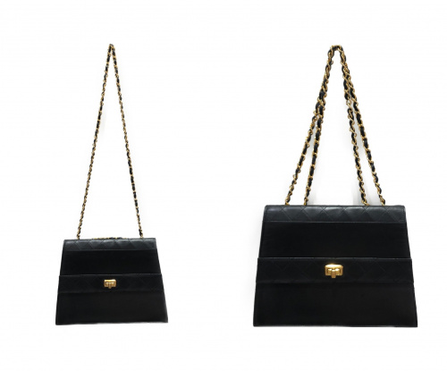 CHANEL（シャネル）CHANEL (シャネル) 台形チェーンショルダーバッグ ブラック サイズ:-の古着・服飾アイテム