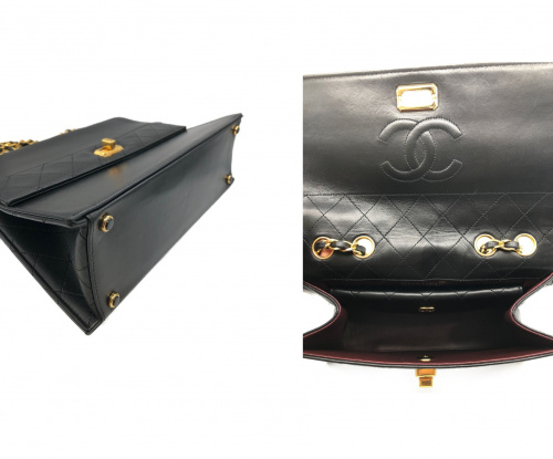 CHANEL（シャネル）CHANEL (シャネル) 台形チェーンショルダーバッグ ブラック サイズ:-の古着・服飾アイテム