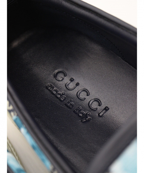 GUCCI（グッチ）GUCCI (グッチ) フローラGGスリッポン ベージュ×ブルー サイズ:9 1/2 未使用品の古着・服飾アイテム