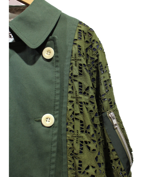 sacai（サカイ）sacai (サカイ) カットワークジャケット オリーブ サイズ:3の古着・服飾アイテム