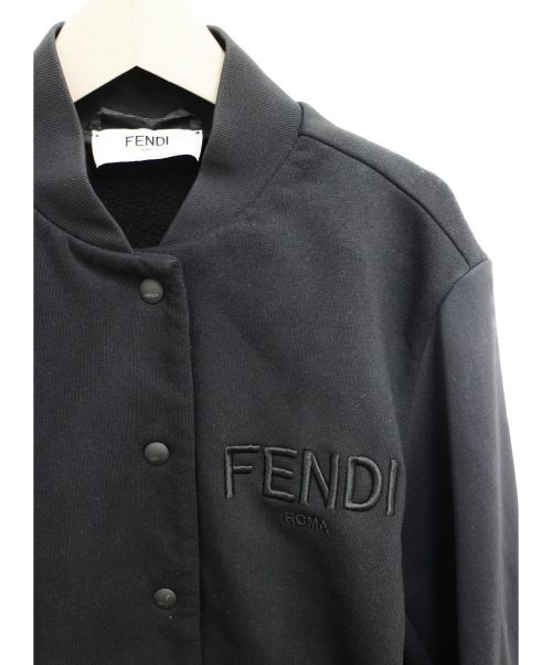 FENDI（フェンディ）FENDI (フェンディ) エンブロイダリーロゴブルゾン ブラック サイズ:38の古着・服飾アイテム