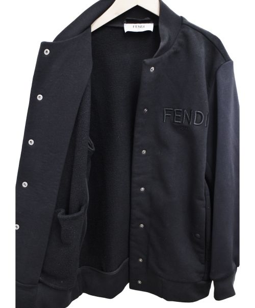 FENDI（フェンディ）FENDI (フェンディ) エンブロイダリーロゴブルゾン ブラック サイズ:38の古着・服飾アイテム