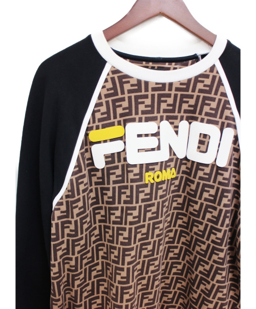 FENDI（フェンディ）FENDI (フェンディ) ズッカロゴスウェット ブラウン サイズ:Lの古着・服飾アイテム