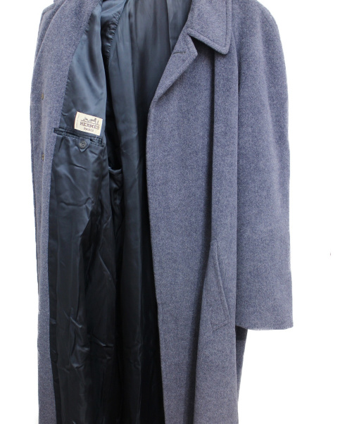 HERMES（エルメス）HERMES (エルメス) アンゴラカシミヤチェスターコート グレー サイズ:48の古着・服飾アイテム